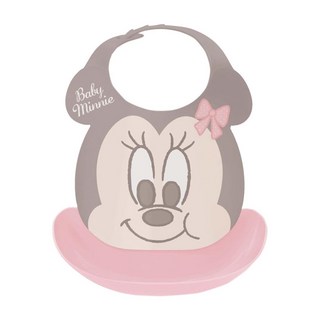 Disney 迪士尼 米妮系列 幼兒食事圍兜兜 適用年齡4個月-36個月, 米妮 粉色 + 咖啡色 + 米色, 1個, 1入