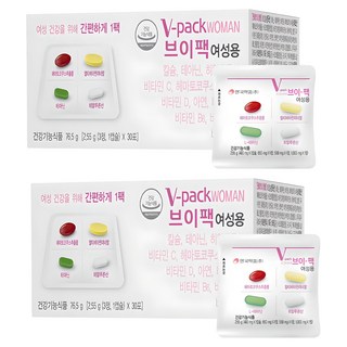 브이팩 여성용 멀티비타민, 30회분, 2개