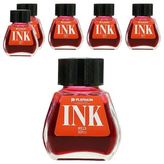 PLATINUM 白金牌 鋼筆專用墨水 INK-400 30ml, 紅色, 6罐