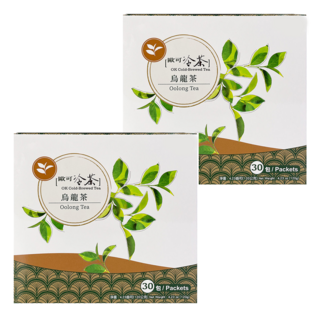 歐可茶葉 冷茶 烏龍茶 Set 30包, 來自南投名間契作茶園, 半發酵台灣烏龍茶, 茶湯金黃剔透喉韻甘醇, 4g, 2盒