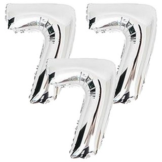 生活King 數字氣球 32吋 銀色 7 - 派對裝飾 生日慶祝, 銀色7, 3個