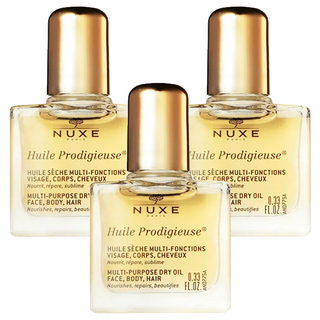 NUXE 巴黎歐樹 全效晶亮精華油 10ml - 臉部、身體、頭髮適用, 3瓶