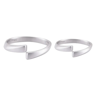 MARIGOLD 美爾朵 鈦鋼 MARIGOLD遇見幸福 1 + 1 交叉可調式情侶對戒禮盒 ATS146