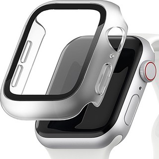 SINJIMORU 9H全覆蓋一體式SF塗層Apple Watch保護殼, 透明霧面, 1個