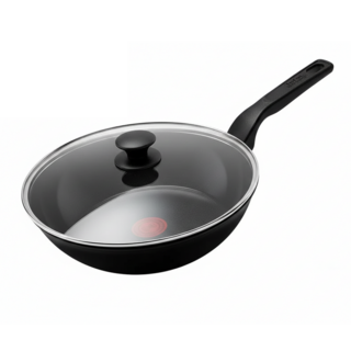 Tefal 特福 綠生活陶瓷不沾系列平底鍋 附玻璃蓋 曜石黑, 28cm, 1個