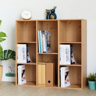 EASYHOME 加厚八隔直橫兩用收納櫃, 89.2 x 29.5 x 89.8cm, 胡桃色