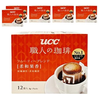 ucc 職人的珈琲 柔和果香濾掛式咖啡, 8g, 12包, 6盒