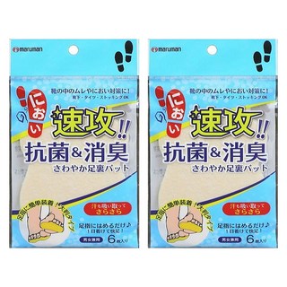 maruman H&B 速攻足部抗菌消臭墊，足底吸汗除臭, 6片, 2包