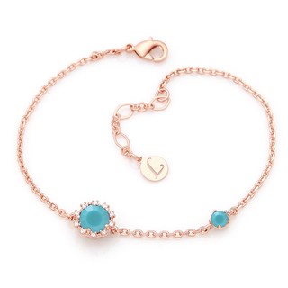 Lawool stone 14kgp誕生石彩色方晶鋯石鍊條腳鍊 JR4