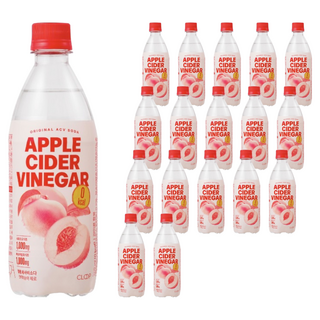 클룹 애사비소다 신비복숭아 제로 탄산음료, 500ml, 18개