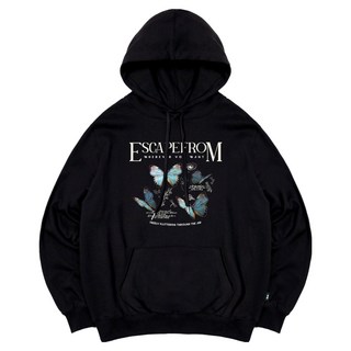 Escapefrom AWAY 蝴蝶印花連帽T恤