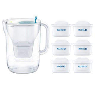 BRITA 台灣公司貨 純淨濾水壺 水壺 + 濾心6個, 3.6L, 1組, 144269