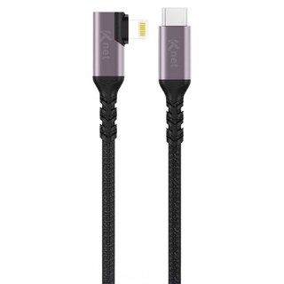 KTnet 廣鐸 G884 Type-C-Lightning 蘋果手遊90度彎頭快充傳輸線 3A大電流, 1.2m, KTYTCG884, 1個