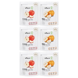 Naeiae 幼兒水果乾 蘋果 12g 3入 + 梨子 12g 3入, 72g, 1組