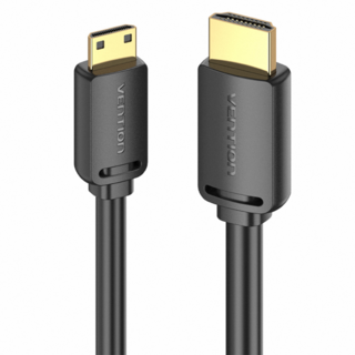 Vention 威迅 HDMI-C公-HDMI-A公 4K高清傳輸線 黑色 1M, 1條