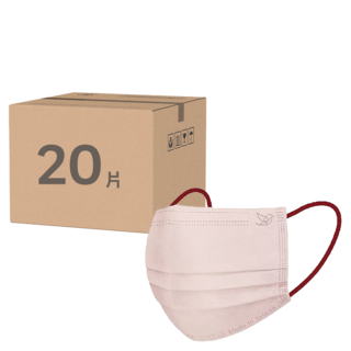 明基健康生活 幸福物語 平面成人醫用極凍口罩, 20片, 裸藕 + 凜紅耳繩, 1盒