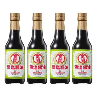 金蘭 薄鹽醬油 減鹽香馥 台灣製造, 500ml, 4瓶
