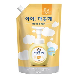 LION 獅王 趣淨 韓國原裝進口 泡泡洗手慕斯補充包 嬰兒爽身粉香, 600ml, 1包