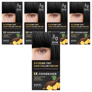 SOFEI 舒妃 EX. 何首烏護髮染髮霜, 3/0 自然黑, 5盒