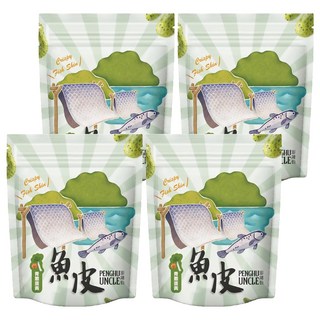 澎湖伯 風味魚皮 青蔥蛋黃口味, 70g, 4包