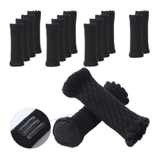 까사재클린 2겹 논슬립 양말형 의자 소음방지 발커버, 블랙, 16개