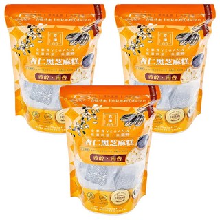 亦擇 杏仁黑芝麻糕, 25包, 純素, 低溫烘焙, 非油炸, 無添加澱粉, 250g, 3袋