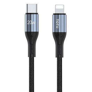 TOTU 拓途 Type-C to Lightning PD充電傳輸編織快充線 極速2代, 0.5m, BPD-009, 1條