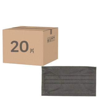 明基健康生活 幸福物語 醫用口罩 極凍平面成人 175 x 95mm, 20片, 經典黑色, 1盒