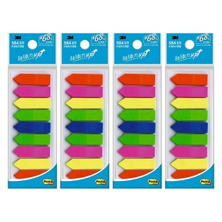 3M 584-9 利貼可再貼9色全彩標籤, 180張, 4組