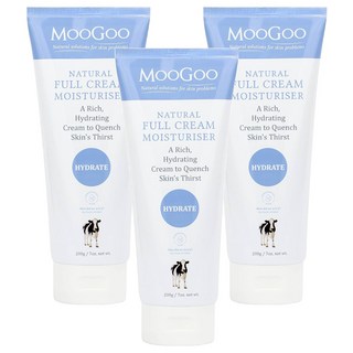 MOOGOO 慕爾果 初乳滋養霜, 天然成分, 100%不含石蠟油, 輕甜奶香味, 質地不黏膩, 鎖住肌膚水分, 適用所有膚質, 200g, 3條