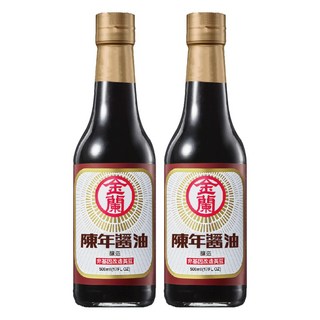 金蘭 陳年醬油 非基改黃豆釀造 適合滷煮快炒, 500ml, 2瓶