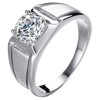 CF Diamond 男戒 莫桑鑽, D0119 沉著, 1克拉