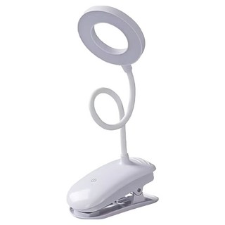 小麥購物 夾式護眼檯燈 充電調節款 白光 B021 187g, 白色