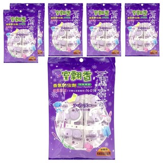 室翲香 薰衣草香氛防蟲劑 衣櫥化妝室專用IN-010 增量版和紙掛裝防蟲劑, 6包, 225g