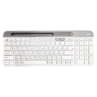 logitech 羅技 超薄跨平台藍牙鍵盤 原廠保固, 剪刀腳按鍵, YR0074, 珍珠白