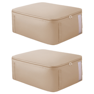 리빙공감 대용량 의류 이불 수납 정리 파우치, 아이보리, 2개