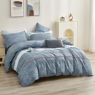 【床寢時光】台灣製 頂級絲柔棉加大床包枕套組-紳士灰藍-s6931l-hp0