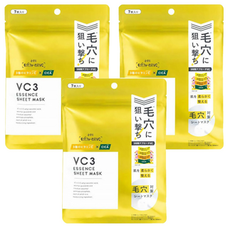 PDC 無暇美肌VC3面膜 收縮毛孔 保濕 舒緩修護 打造健康美肌, 7片, 3包