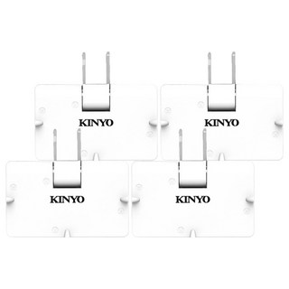 Kinyo 轉向三面插 2孔, 白色, 4個, 64.4mm
