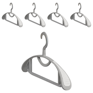 FANCY LIFE 寬肩無痕衣架 加厚款 5個 靜謐灰 防滑