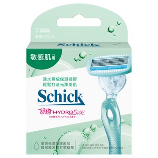 Schick 舒適牌 仕女除毛刀片 敏感肌 Set 遇水釋放美容保濕凝膠 曲線感應五刀片, 3入, 1盒