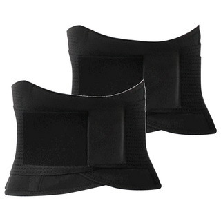 AOLIKES 奧力克斯 護腰 7890, 雙層輔助加壓助力帶+4根軟骨支撐條, M(97 x 20cm), 黑色, 2個