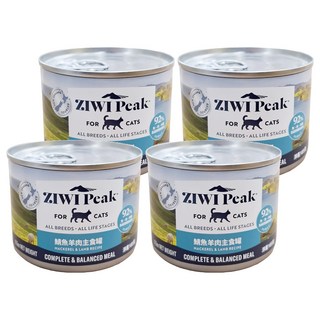 ZIWI 巔峰 經典系列 貓咪主食罐 肉泥狀全齡貓罐頭 92%含肉量 含綠唇貝和鮮草綠肚, 鯖魚羊肉, 185g, 4罐