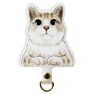 ekax 果凍造型手機掛繩夾片, 發呆貓 透明色, 1個