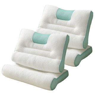 HONDONI 日式反牽引枕 記憶護頸紓壓側睡止鼾枕, 湖水綠, 2個