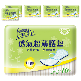 康乃馨 透氣超薄護墊 無香, 15cm, 40片, 6包