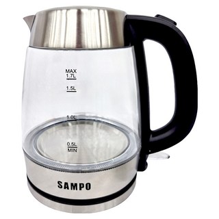 SAMPO 聲寶 玻璃快煮壺1.3kg 1.7L, KP-CB17G