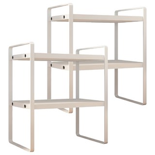 京太陽 簡約桌上收納書架 雙層 40 x 20 x 36cm, 白色, 2個