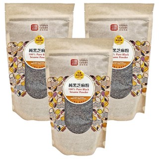 源順食品 純黑芝麻粉 100%純 無添加糖, 400g, 3包