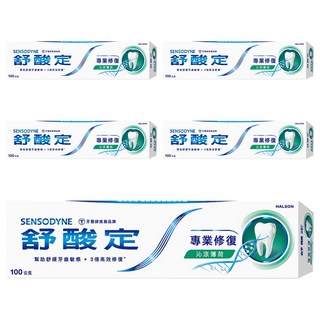 SENSODYNE 舒酸定 專業修復抗敏牙膏 沁涼薄荷, 100g, 5條